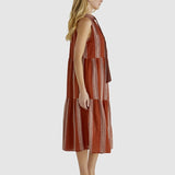 Lizzy Dress - Rust Stripe