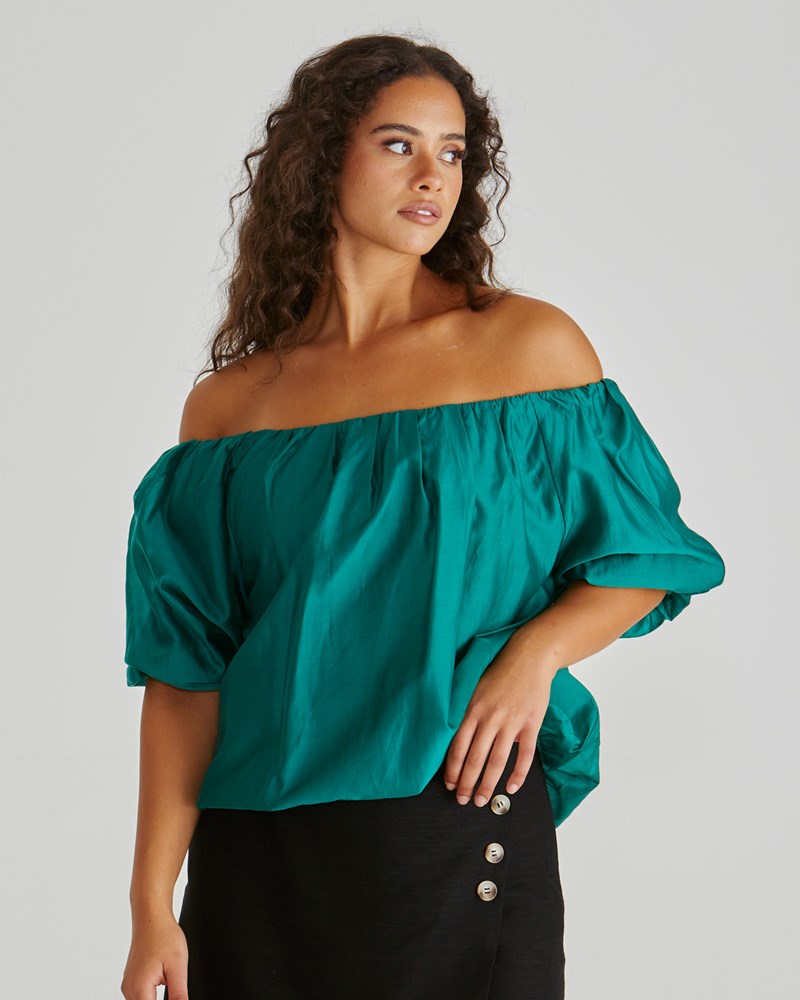Sofie Off Shoulder Top - Sea Green | Sass Clothing | Melbourne