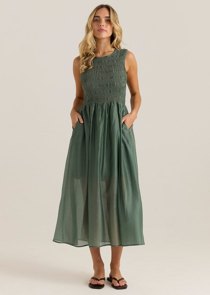 Saga Tank Dress - Sage Olive | Sass Clothing