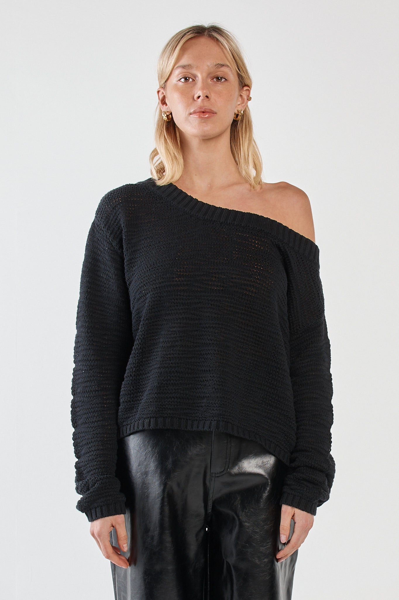 Kiara Asymmetric Knit - Black | Sass Clothing | Melbourne Designed