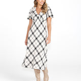 Valentina Bias Midi Dress - Check