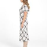 Valentina Bias Midi Dress - Check