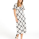 Valentina Bias Midi Dress - Check