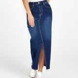 Emerald Denim Maxi Skirt - 78 Wash