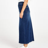 Emerald Denim Maxi Skirt - 78 Wash