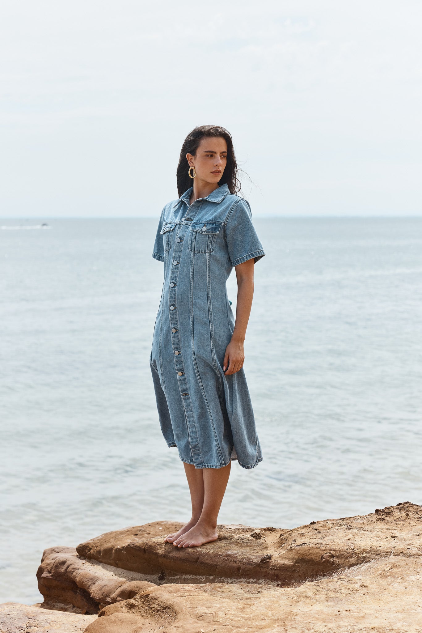 Kara Denim Midi Dress | Sass Clothing