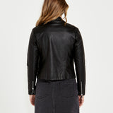 Jovie Cropped Biker Jacket - Black