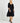 Ruby Balloon Sleeve Tie Neck Tiered Cotton Midi Dress - Black