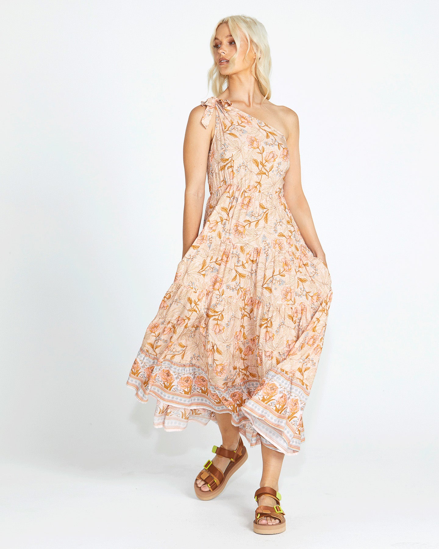 Peach boho dress sale