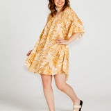 Portia Relaxed Smock Mini Dress - Palm Spring Yellow