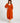 Francesca Puff Sleeve Tie Front Linen-Blend Midi Dress - Rust Orange
