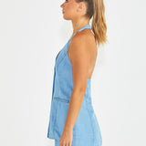 Seville Halter Vest - Chambray