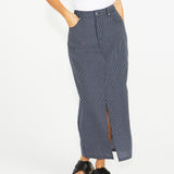 Liberty Maxi Skirt - Navy White Stripe