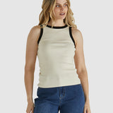 Noah Rib Tank - Bone/Black