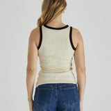 Noah Rib Tank - Bone/Black