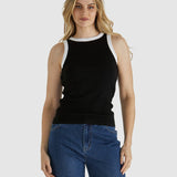 Noah Rib Tank - Black/White
