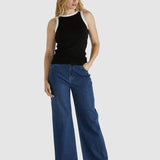 Noah Rib Tank - Black/White