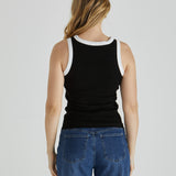 Noah Rib Tank - Black/White