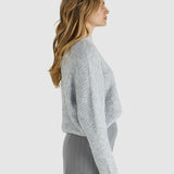 Romee Knit - White Marle