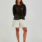 Hilde Peplum Blouse - Black