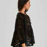 Hilde Peplum Blouse - Black