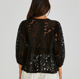 Hilde Peplum Blouse - Black