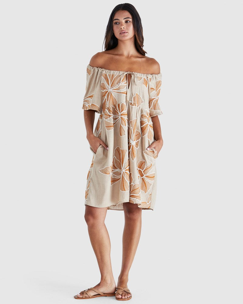 Finley Mini Dress - Tan/Orange