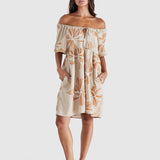 Finley Mini Dress - Tan/Orange
