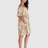 Finley Mini Dress - Tan/Orange