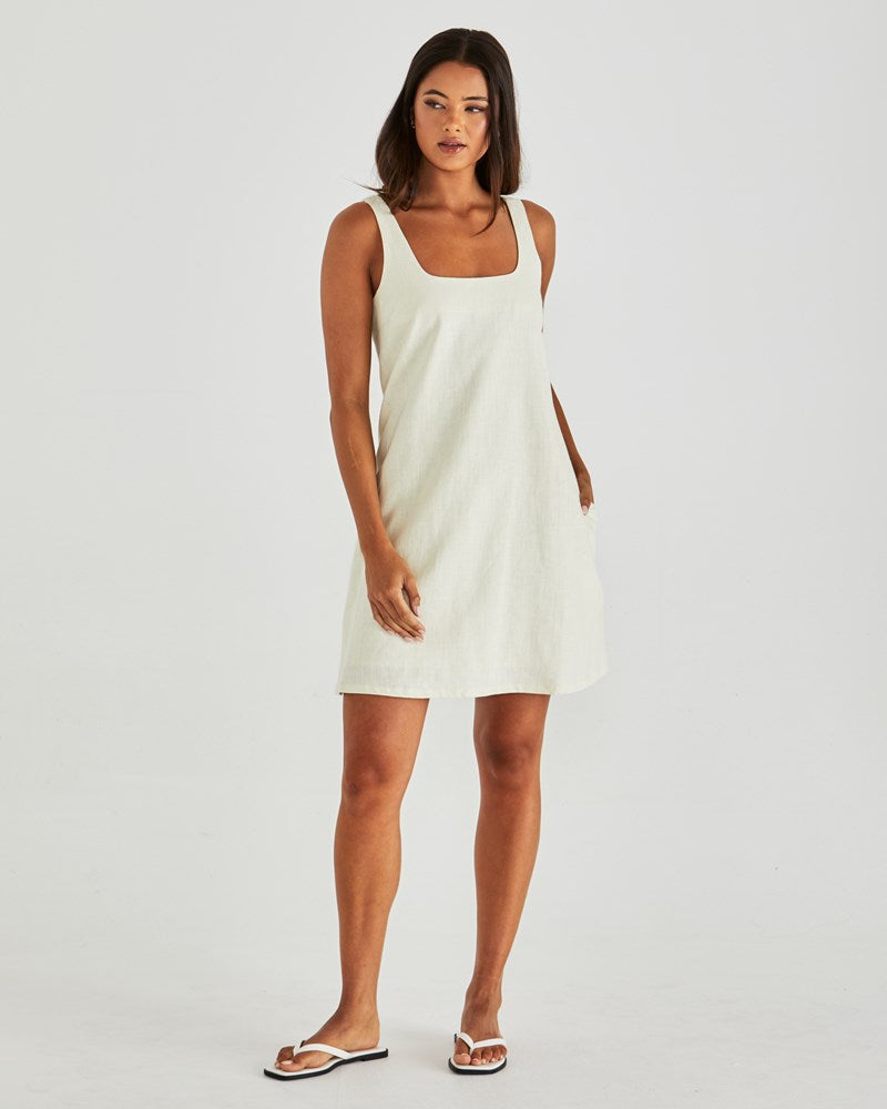 Vienne Mini Shift  Dress - Butter Yellow