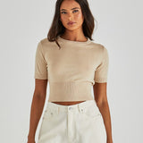 Leo Knit Tee - Oatmeal