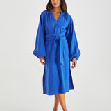 Jana Obi Belt Dress - Bright Blue