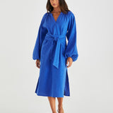Jana Obi Belt Dress - Bright Blue
