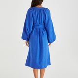 Jana Obi Belt Dress - Bright Blue