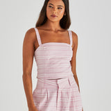 Lea Crop Top - Pink Stripe