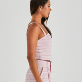 Lea Crop Top - Pink Stripe