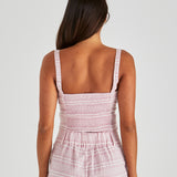 Lea Crop Top - Pink Stripe