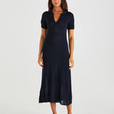 Abbie Knit Polo Dress - Navy