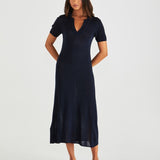 Abbie Knit Polo Dress - Navy
