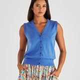 Leo Knit Vest - Cornflower