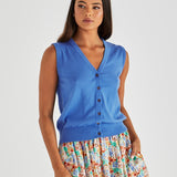 Leo Knit Vest - Cornflower