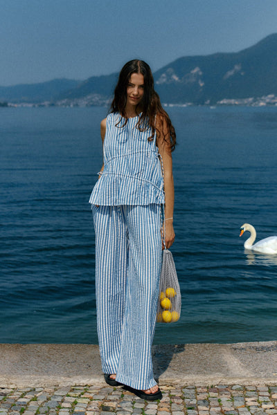Aziza Pant - Blue/White Stripe | Sass Clothing | Melbourne