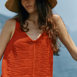 Penn Knit Top - Rust Red