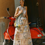 Reo Peplum Maxi Dress - Wayfarer Print