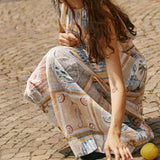 Reo Peplum Maxi Dress - Wayfarer Print