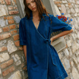 Sylvia Denim Wrap Dress - Classic Blue Wash