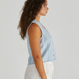 Sabine Denim Vest - Bleach