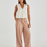 Sabine Denim Vest - Parchment Wash