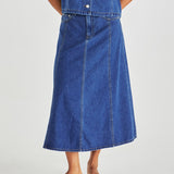 Sabine Denim Skirt- Mid Blue Wash