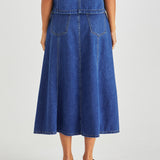 Sabine Denim Skirt- Mid Blue Wash